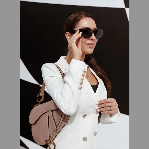 NEW! White Blazer Dress Pleated Skirt Details - Picture 2 of 7